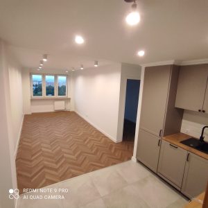 nowoczesne wnetrze, stylowe oswietlenie, drewniana podloga, funkcjonalna kuchnia